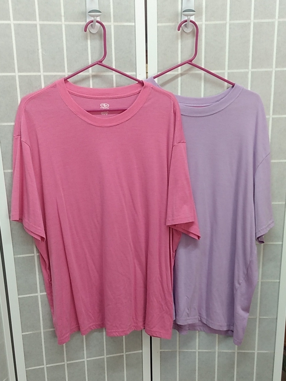 Unisex- 2 PC Athletic Works Pink & Purple Tees- 2XL (50-52)- Like New